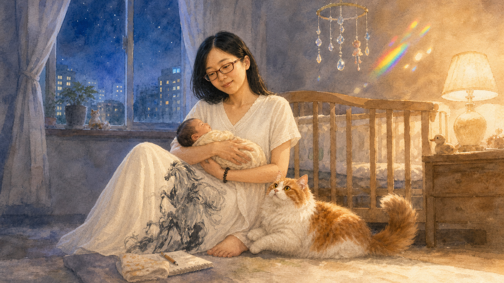 深夜里学习成为母亲的她